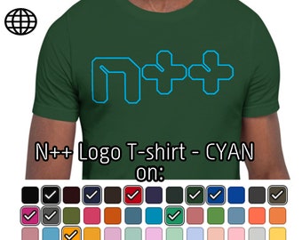 N++ (logo NPLUSPLUS - CYAN sur de nombreuses couleurs - T-Shirt Unisexe manches courtes - Bella Canvas