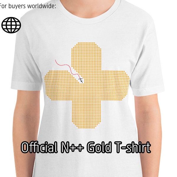 N++ (NPLUSPLUS) Ninja and Gold tshirt - Short-Sleeve Unisex T-Shirt - Bella Canvas