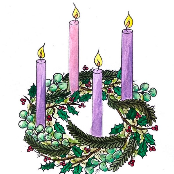 Advent Wreath Print