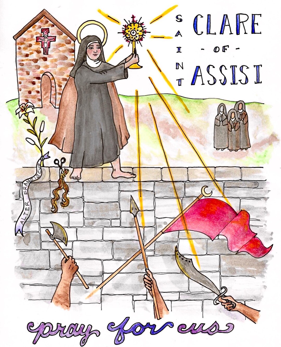 Saint Clare of Assisi Digital Print - Etsy
