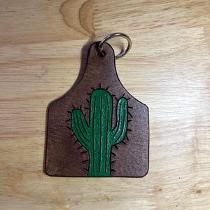 Western leather keychain
