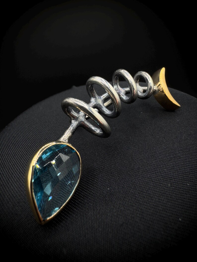 Aquamarine Gemstone Fish Ring, 925 Sterling Silver Handmade Jewelry ...