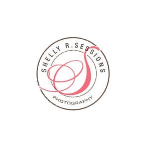 May include: A brown and white circular stamp with the text "Shelly R. Sessions Photography" and a pink swirl design.