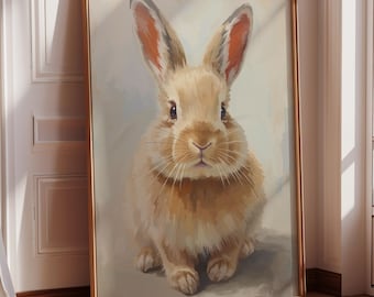 Heirloom Bunny Nursery Art, Vintage Rabbit Print, Storybook Baby Room Decor