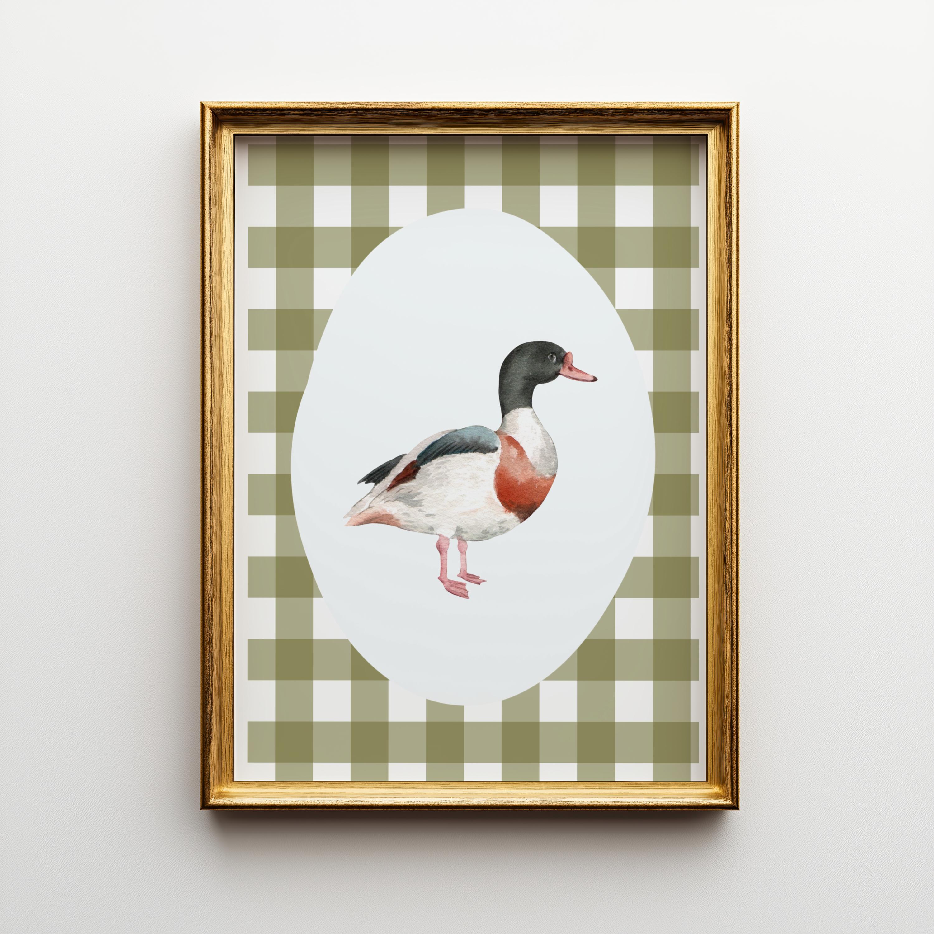 Green Gingham Duck Nursery Wall Art Noncustom, Vintage Single Set of 3 ...