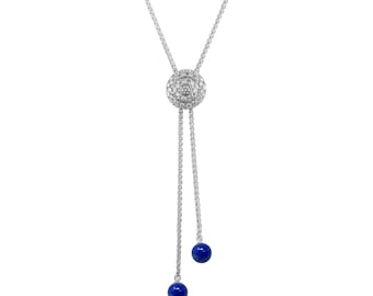 Click Amulet - 14K White Gold with Diamonds & Lapis Lazuli