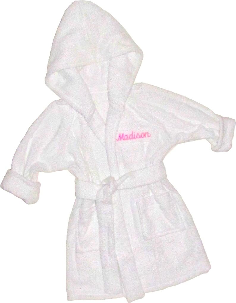 Personalized Handmade Hooded Toddler Bathrobe Etsy