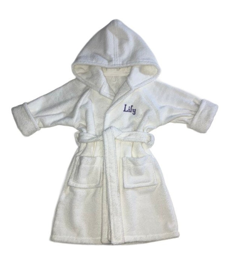 Handmade Personalized toddler bathrobes small sizes image 2