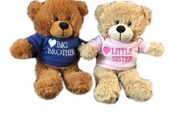 Personalized Brother/Sister Bears (sold seperatly, not as a pair)