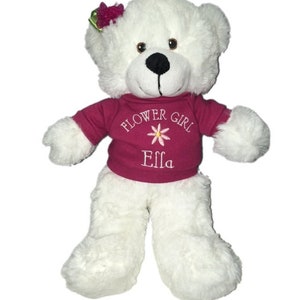 Personalized flower girl/ring bearer bears sold seperatly, not as a pair image 1