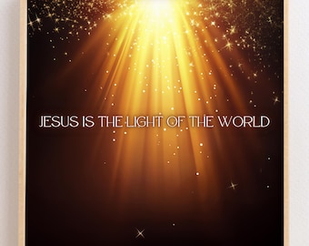 Jesus is the Light of the World Print, Christian Christmas Decor (Digital Download)