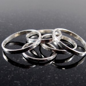 Gehämmerter Sterling Silber Stapel Band Ring