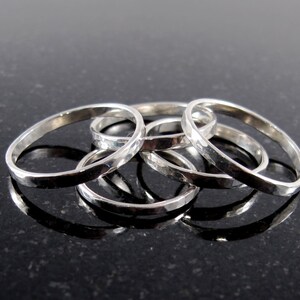 Hammered Sterling Silver Stacking Band Ring image 1