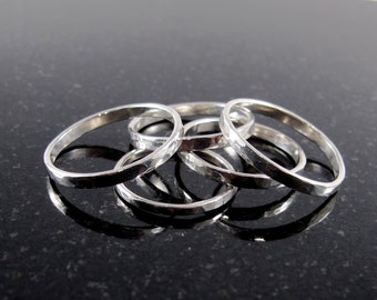 Hammered Sterling Silver Stacking Band Ring