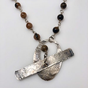 Hekate Andalusite Crossroads Necklace with Roll Printed Toggle, Bezel Set Facetted Gemstone image 5