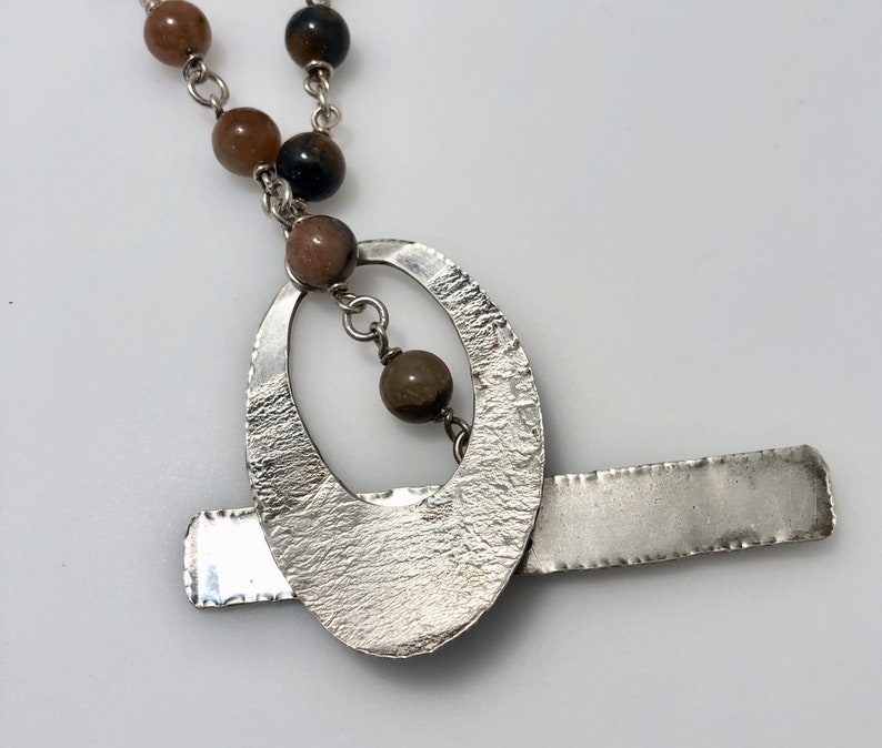 Hekate Andalusite Crossroads Necklace with Roll Printed Toggle, Bezel Set Facetted Gemstone image 6