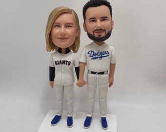 Anpassad basebollpar-bobblehead: Från ditt foto | Alla hjärtans dag-sportpresent till fans