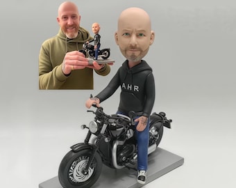 Custom Rider Bobblehead Personalized Motorcycle Gift for Husband Boyfriend Dad Biker Enthusiast Keepsake Display