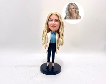 Figura cabezona personalizada de enfermera: a partir de tu foto / Regalo personalizado para profesionales de la salud