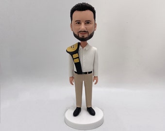 Custom Man Bobblehead from Photo, Personalized Christmas Gift for Husband, Boyfriend, Father & Boss, Custom Figurine for Men