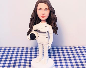 Customizable Astronaut Shaking Head Doll Make Your Own Bobblehead Friend Gift Personalized Space Figurine