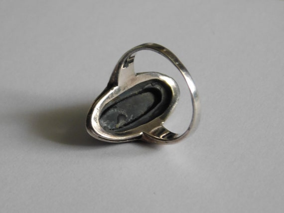 Ring Art Deco Silber mit Onyx - image 2