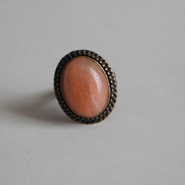 Ring Cabochon Achat bronze