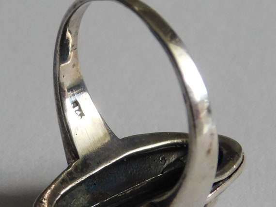 Ring Art Deco Silber mit Onyx - image 3