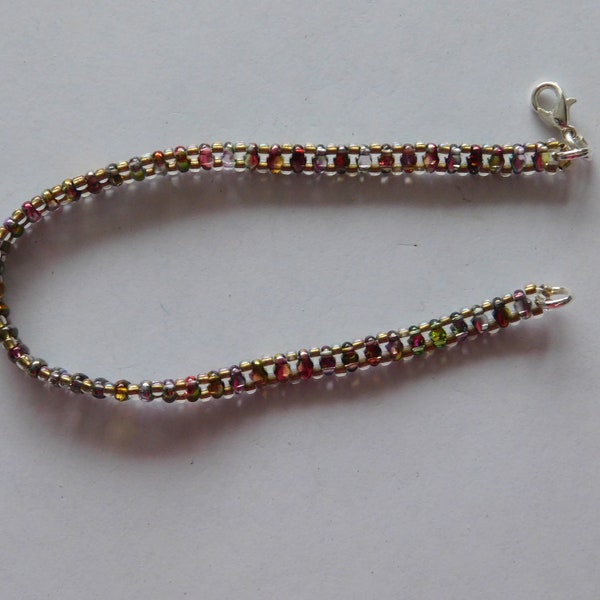 Armband Regenbogen schmal czech beads