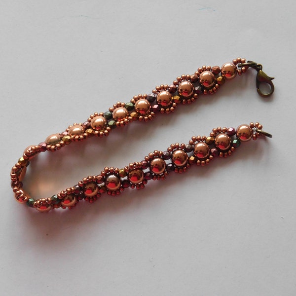 Armband kupfer czech beads