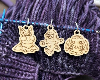 Cryptids Stitch Markers Set of 3
