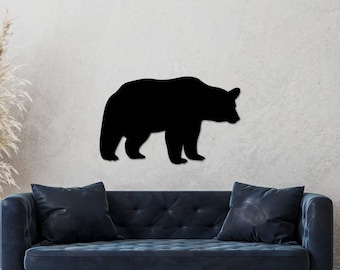 Bear Metal Sign, Bear Decor, Black Bear Sign, Animal Decor, Animal Lover, Metal Wall Art, Metal Wall Decor, Nature Art