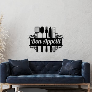 Bon Appetit Sign, Kitchen Decor, Kitchen Gifts, Metal Sign for Kitchen, Kitchen Signs, Kitchen Wall Decor, Mothers Day Gift, Wall Art