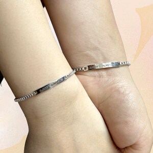 Set armbanden voor koppels - bijpassende armbanden - gegraveerde armband - staafarmband - coördinaat armbanden - BFF-armband - cadeau voor koppels