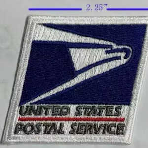 May include: Embroidered patch featuring the United States Postal Service logo. The patch is a diamond shape with a white border. The logo is a blue eagle with the words "UNITED STATES POSTAL SERVICE" in white and red.