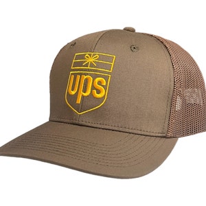 UPS hat / embroidered classic logo / breathable mesh snapback trucker hat with sweatband Old school logo