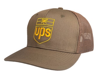 UPS hat / embroidered classic logo / breathable mesh snapback trucker hat with sweatband Old school logo