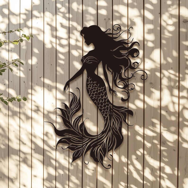 Metal Mermaid Wall Decor, Metal Wall Art, Metal Mermaid Decor, Nautical ...