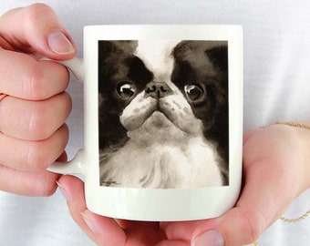 Japanese Chin Abstract Watercolor Painting Art Print by Artist DJ Rogers