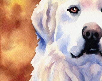Great Pyrenees Art Print Great Pyrenees Puppies Mr.lucky Artwork 8x10\u201d and 11x14\u201d Sizes Great Pyrenees Gifts