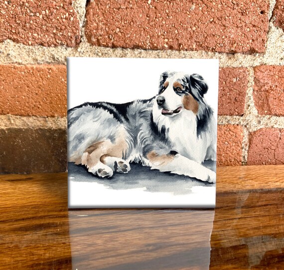 Australian Shepherd Ceramic Tile Australian Shepherd Decorative Tile Dog Lover Gift Unique Dog Gifts Etsy Canada