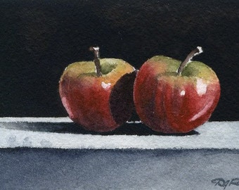 APPLES Watercolor Fine Art Print by Artist DJ Rogers