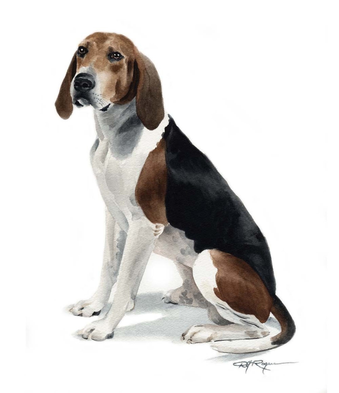 Treeing Walker Coonhound Art Print by Watercolor Artist DJ Etsy