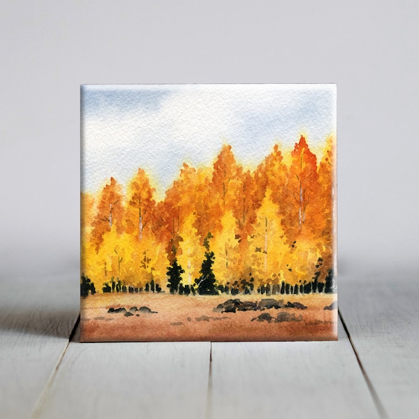 Aspen Trees Ceramic Tile - Aspen Trees Decorative Tile - Tree Lover Gift - Unique Nature Gifts