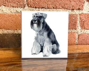 Miniature Schnauzer Ceramic Tile - Schnauzer Decorative Tile - Dog Lover Gift - Unique Dog Gifts