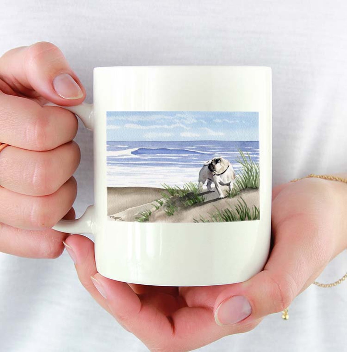 Pug Custom 11oz Mug With Dog Art Featuring Watercolor Painting - Etsy