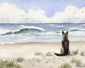 GERMAN SHEPHERD Art Print by Watercolor Artist DJ Rogers