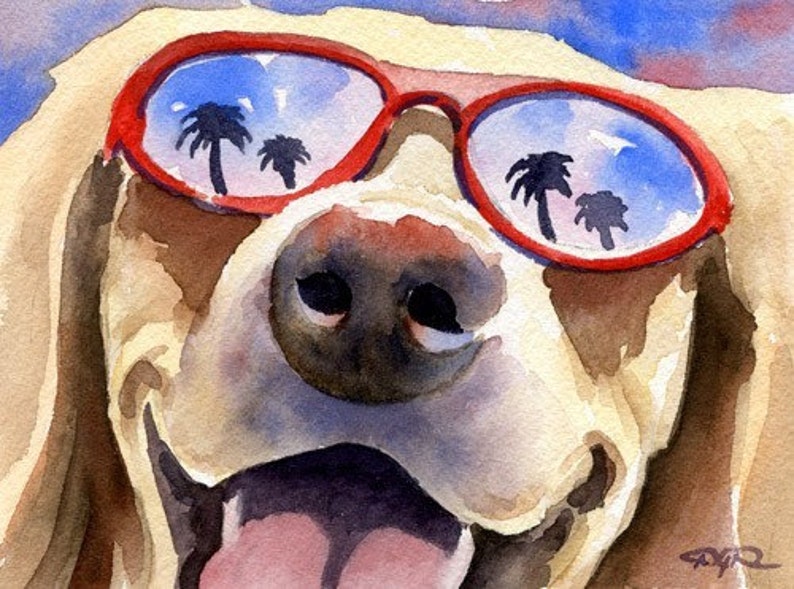 LABRADOR RETRIEVER Art Print by Watercolor Artist DJ Rogers image 1