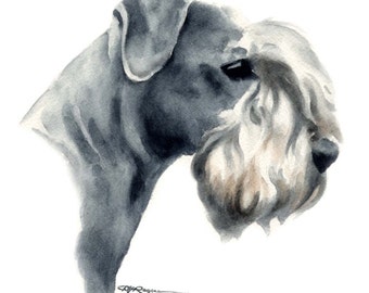 Cesky Terrier Art Print by Watercolor Artist DJ Rogers