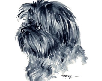AFFENPINSCHER dog art print by watercolor artist DJ Rogers